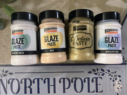 🎄 Limited Edition Bundle - 2  Christmas Stencils & Crystal Paste Bundle Decoupage Queen + Pentart