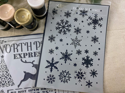🎄 Limited Edition Bundle - 2  Christmas Stencils & Crystal Paste Bundle Decoupage Queen + Pentart