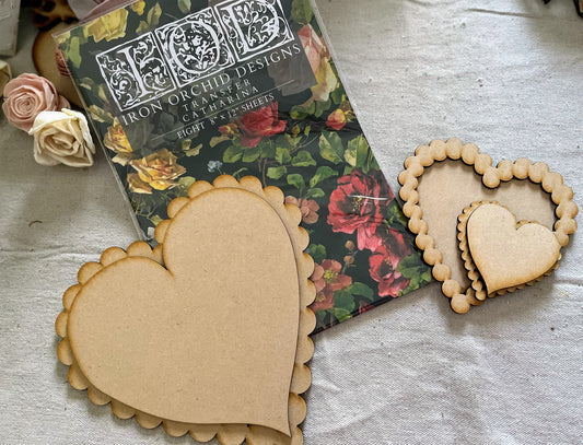 Romantic Layers Heart Bundle | Scalloped Hearts + IOD Catherina Transfer