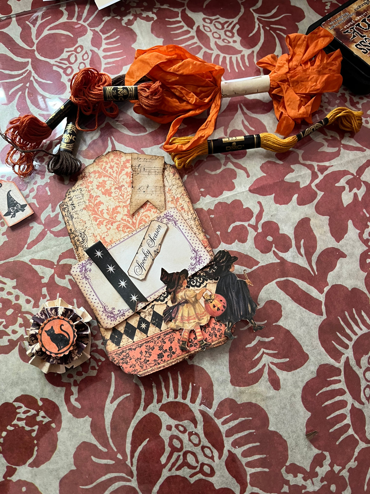 Vintage Halloween Layered Tag Journal | 13-Page Printable Paper Craft Collection