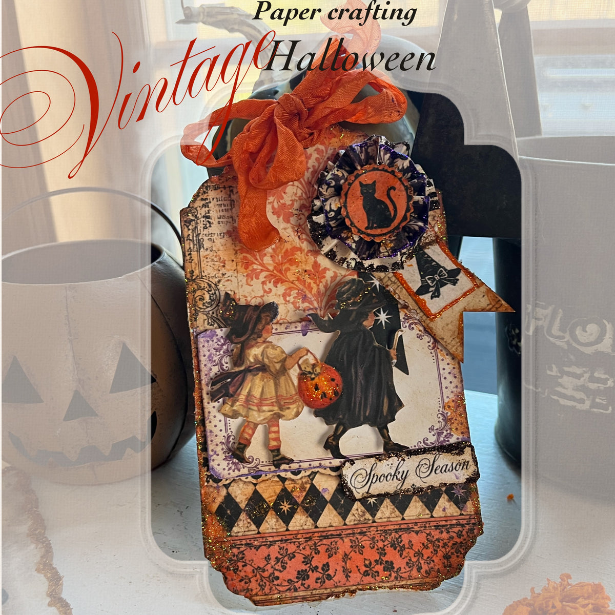 Vintage Halloween Layered Tag Journal | 13-Page Printable Paper Craft Collection