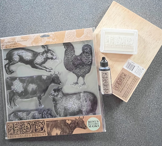 Farmhouse Atelier Bundle | IOD Stamp + Ink + Surface Set (Limited Release)