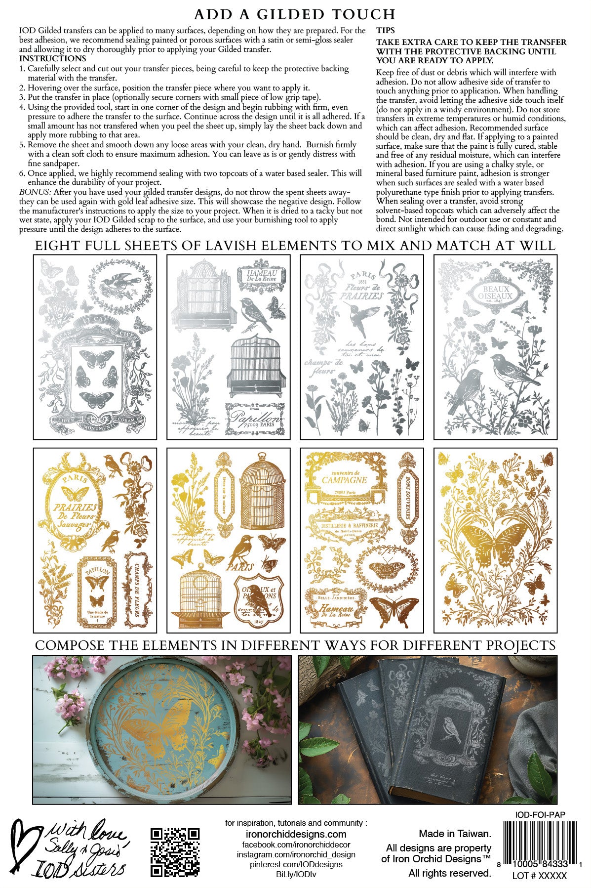 IOD - Papillon Foil TRANSFER 8 x 12” PAD