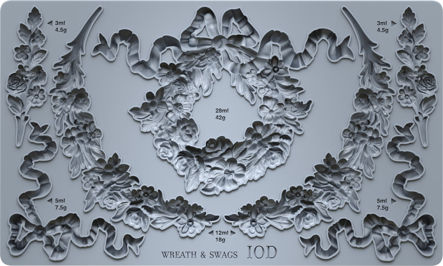 IOD - Wreath & Swags 6x10 IOD Mould