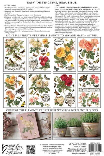 IOD - By Any Other Name  TRANSFER 8 x 12” PAD