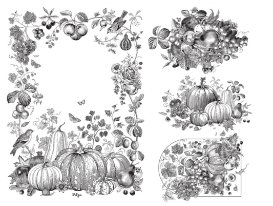 Paintable Harvest -  Decoupage Paper - Roycycled Treasure