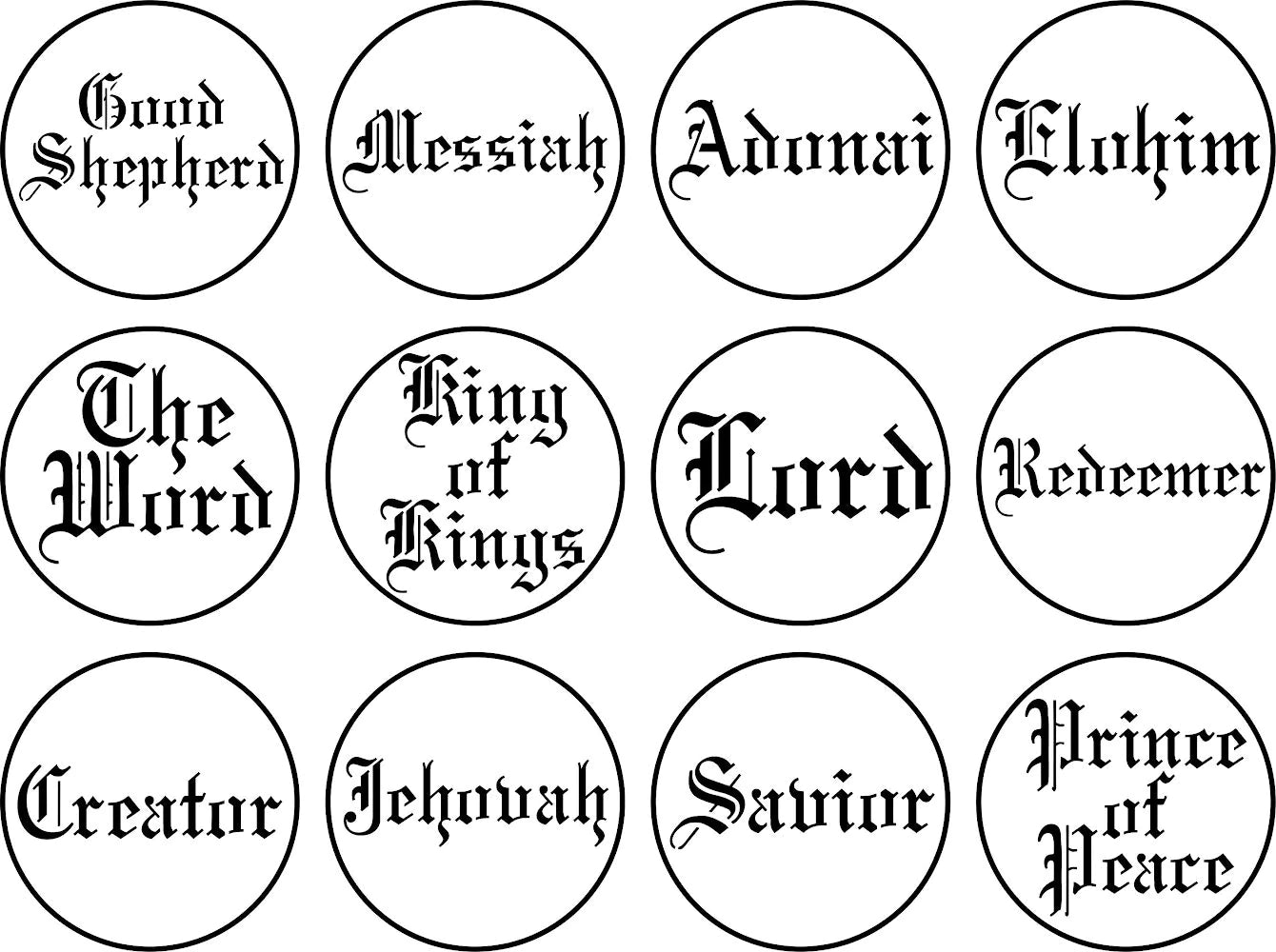 Names of Jesus Stencils by JRV