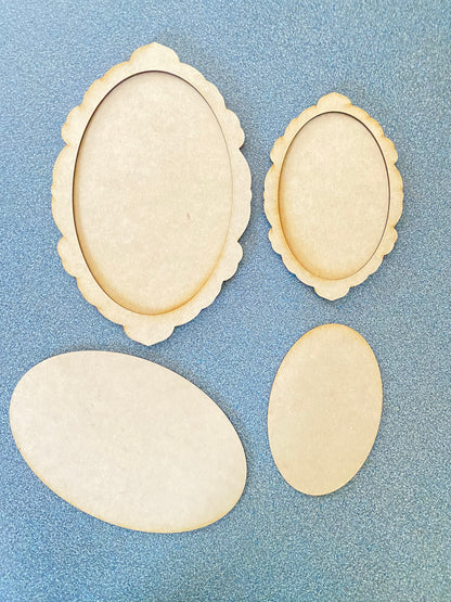 Oval Base with Scalloped Frame 2 piece set ~ DIY Surface