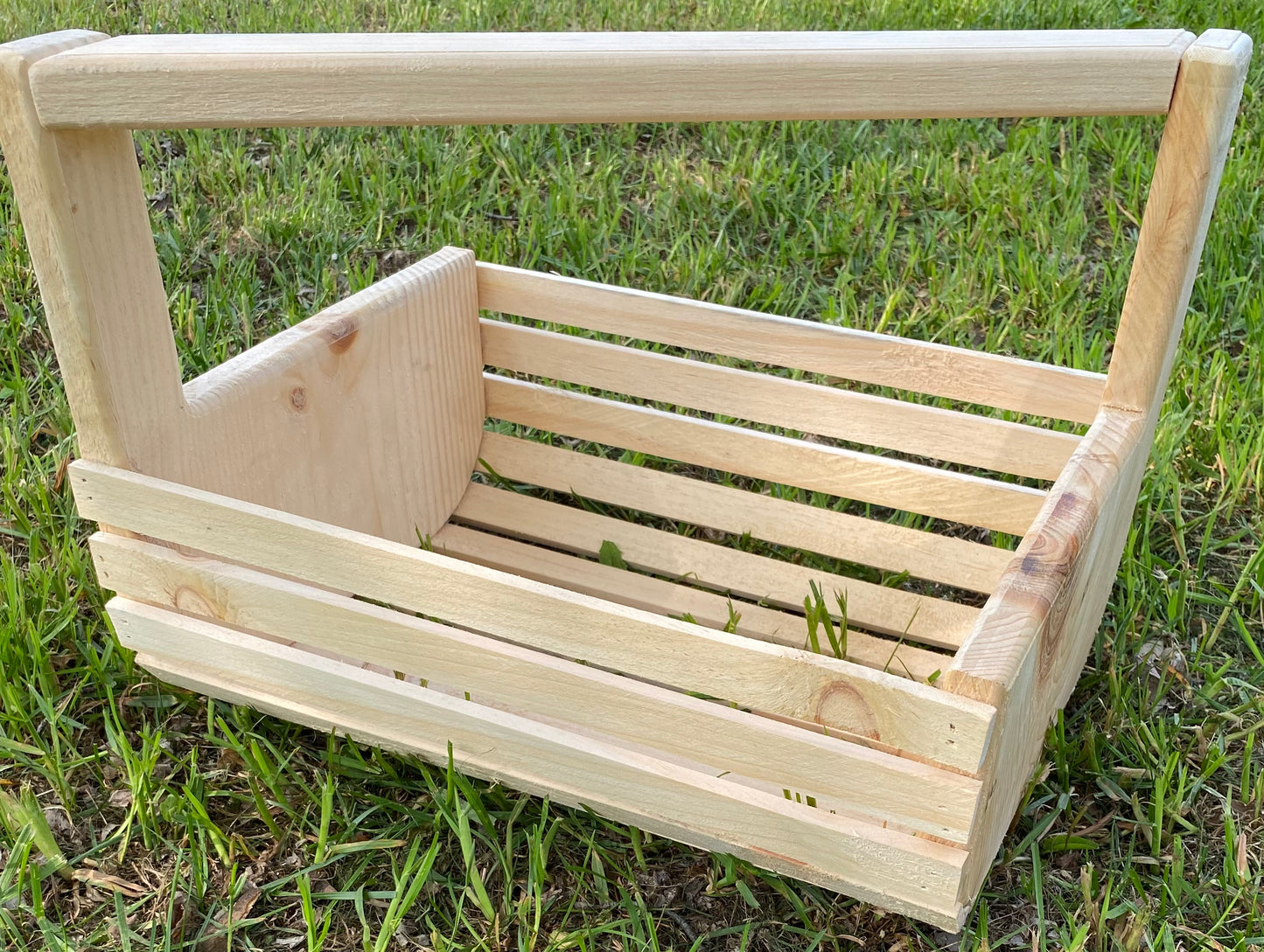 Garden Basket Handmade custom wooden basket with handle