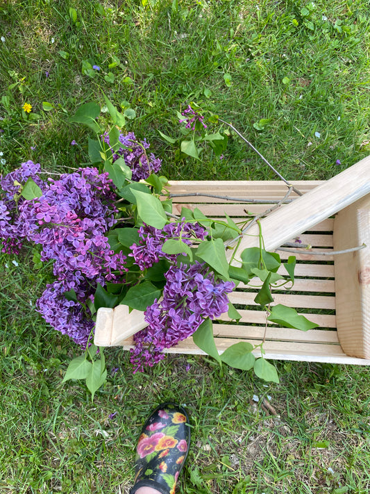 Garden Basket Handmade custom wooden basket with handle
