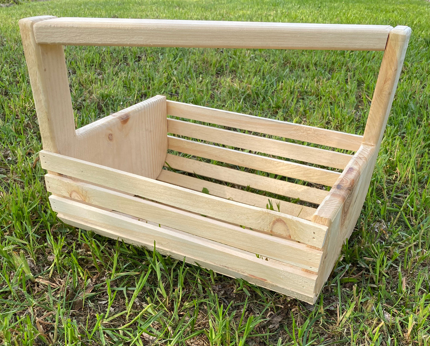 Garden Basket Handmade custom wooden basket with handle