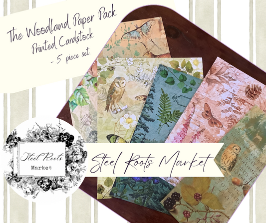 The Woodland Decoupage Paper Pack – Printed on Cardstock (5 Sheets)