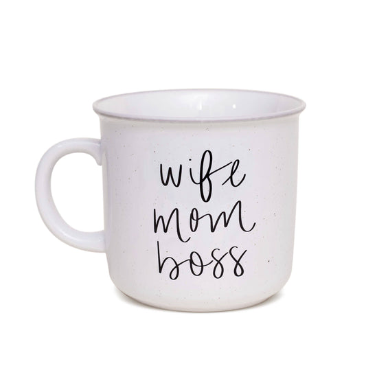 Sweet Water Decor - Wife Mom Boss Rustic Campfire Coffee Mug
