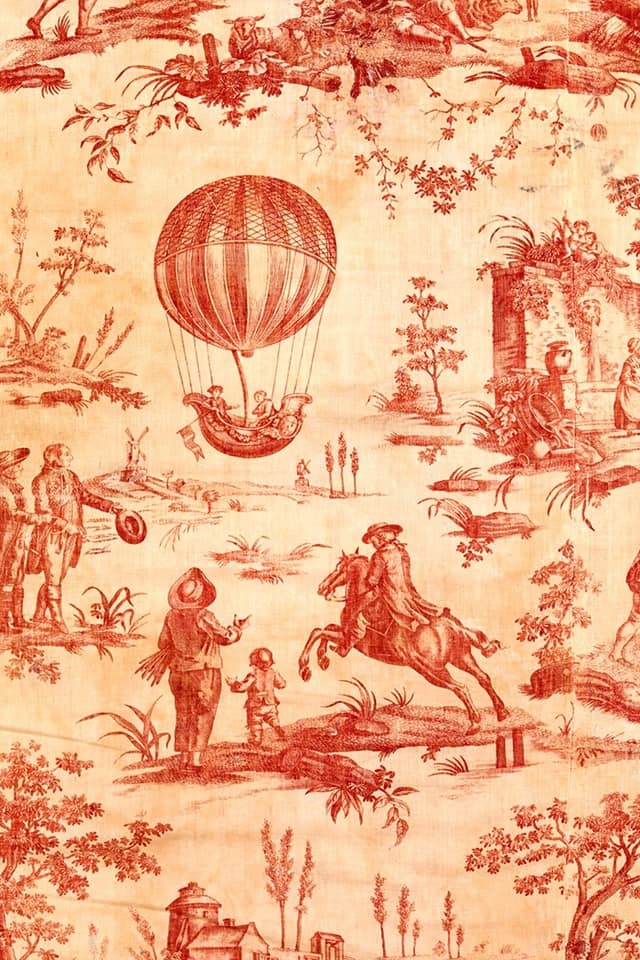 Red Toile  Decoupage Paper
