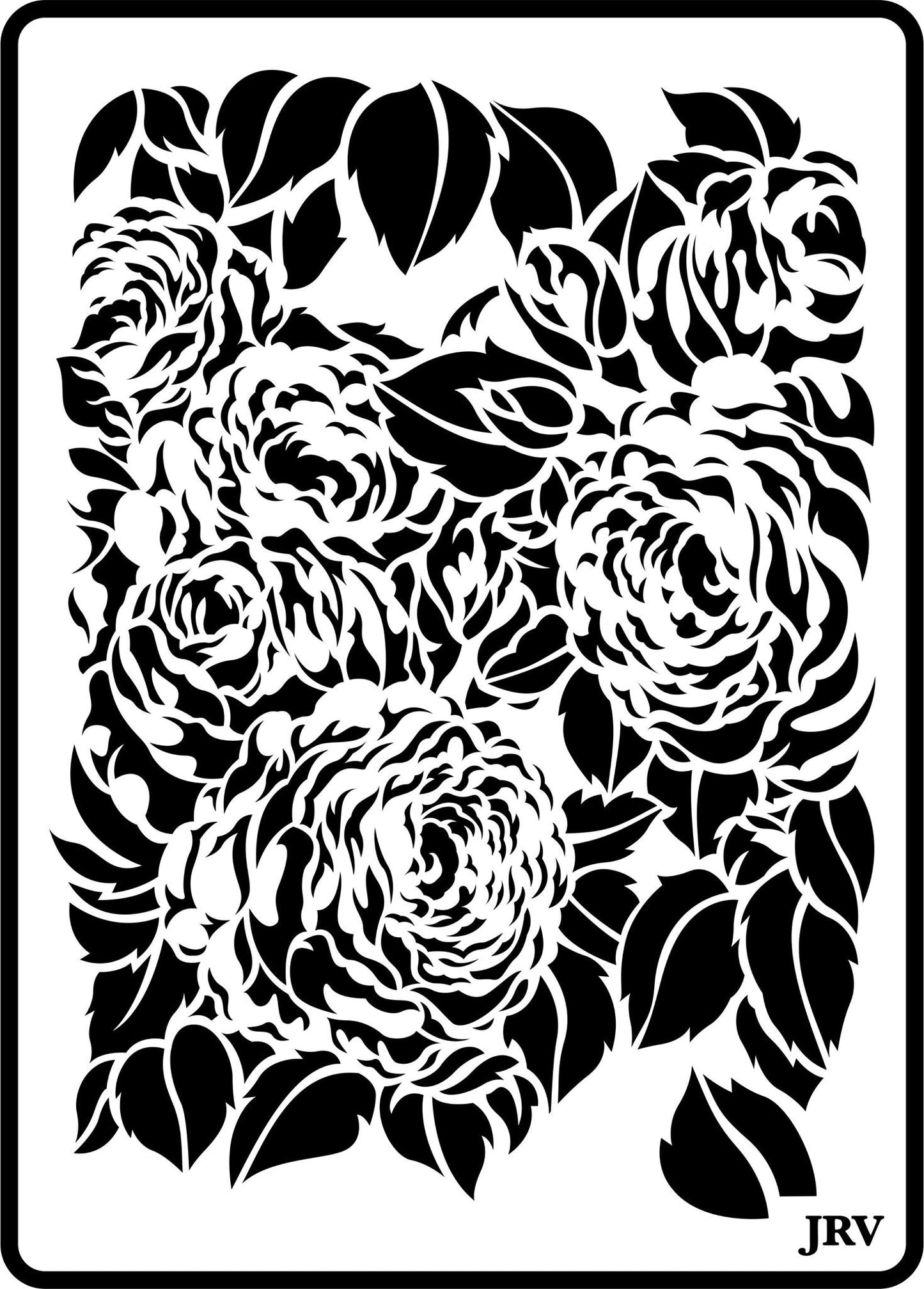 Peonies Stencil