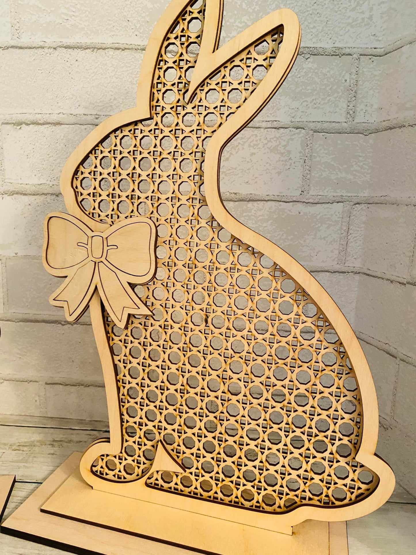 DIY  Rattan rabbits shelf sitter - unfinished