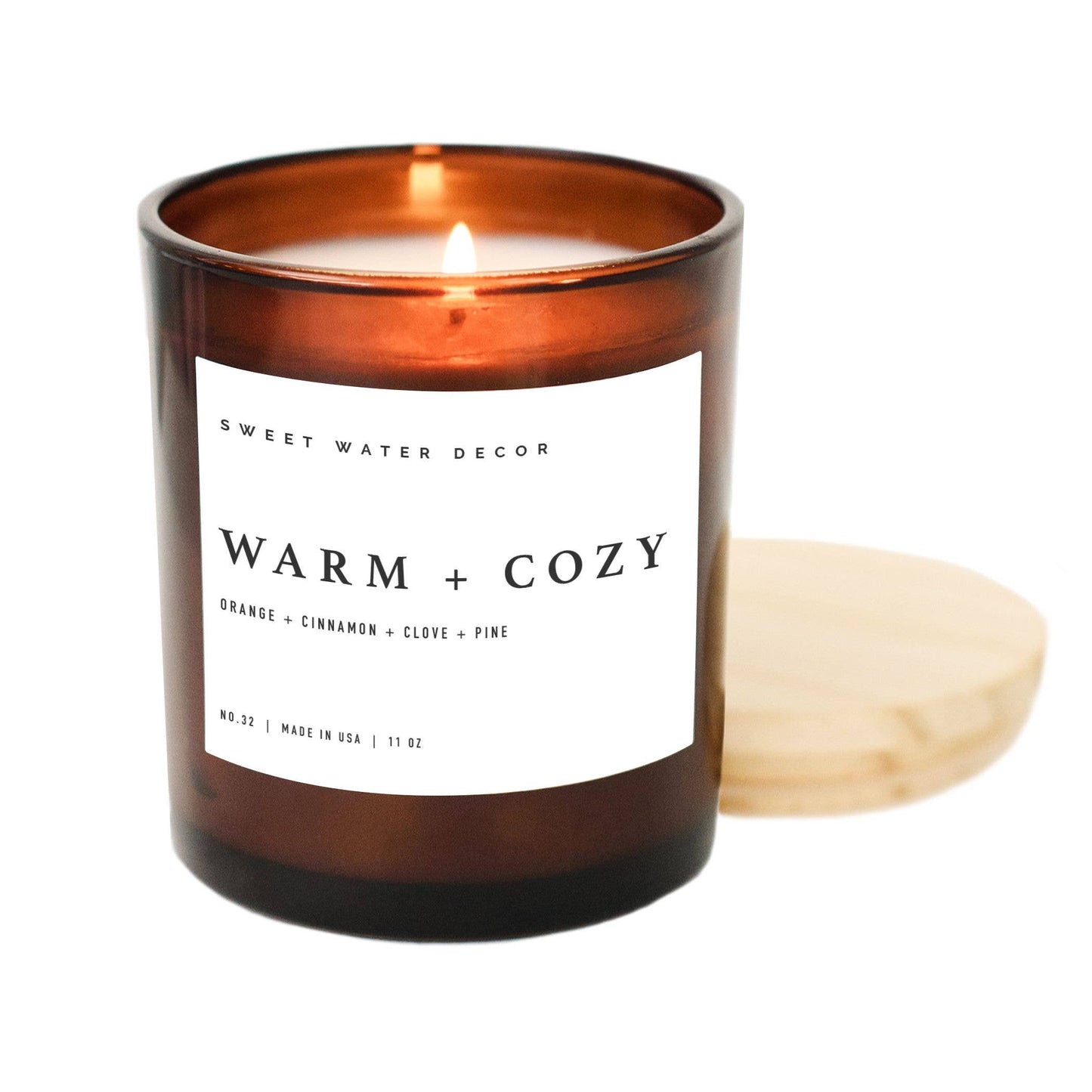 Warm and Cozy Soy Candle | 11 oz Amber Jar Candle