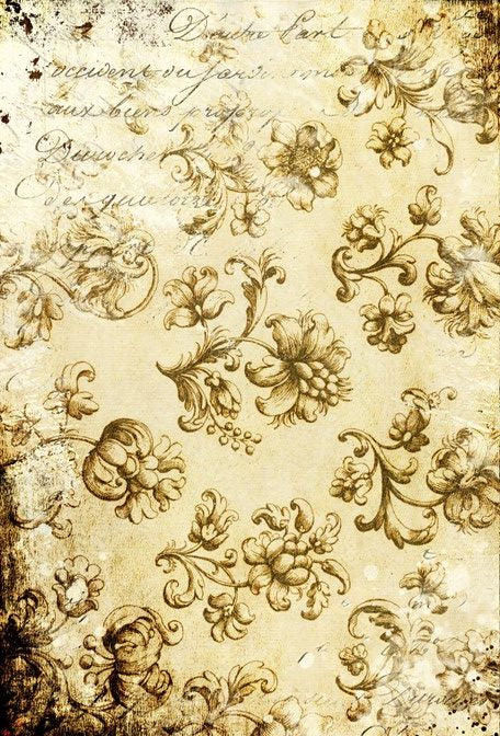 Distressed Grungy Floral Decoupage Paper -  Roycycled