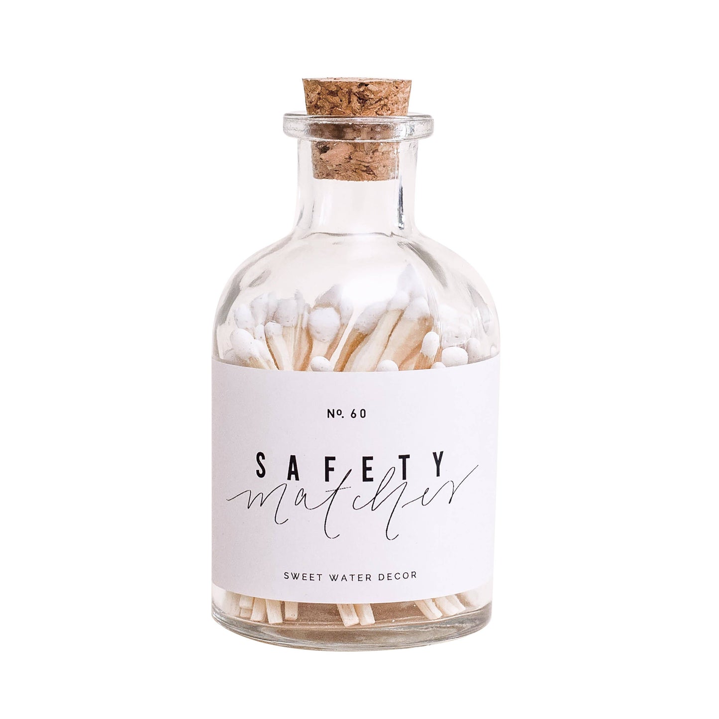 Sweet Water Decor - White Small Safety Matches - Apothecary Jar