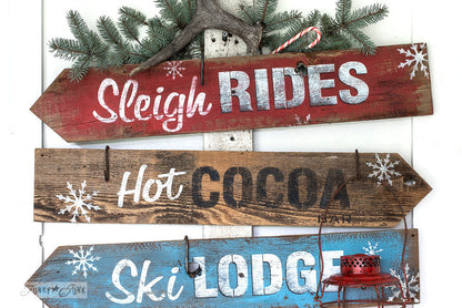 Sleigh Rides Stencil - Funky Junks Old Sign Stencils