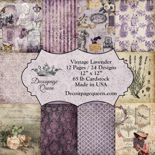 Vintage Lavender Collection Scrapbook Set - mini 6" x 6"