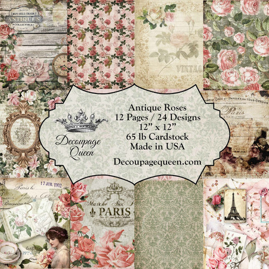 Antique Roses Collection Scrapbook Set - mini 6" x 6"
