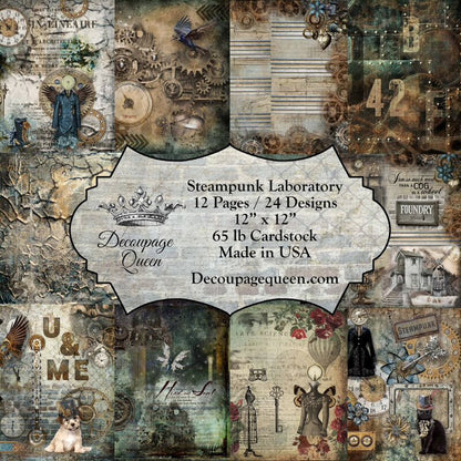 Steampunk Laboratory Collection Scrapbook Paper Pack