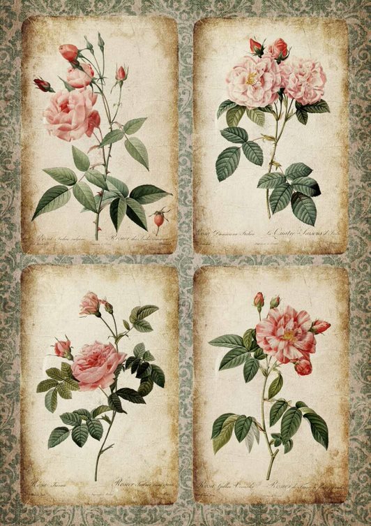 Rose Cards Rice Paper