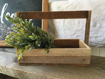 Small Handmade custom wooden basket with handle
