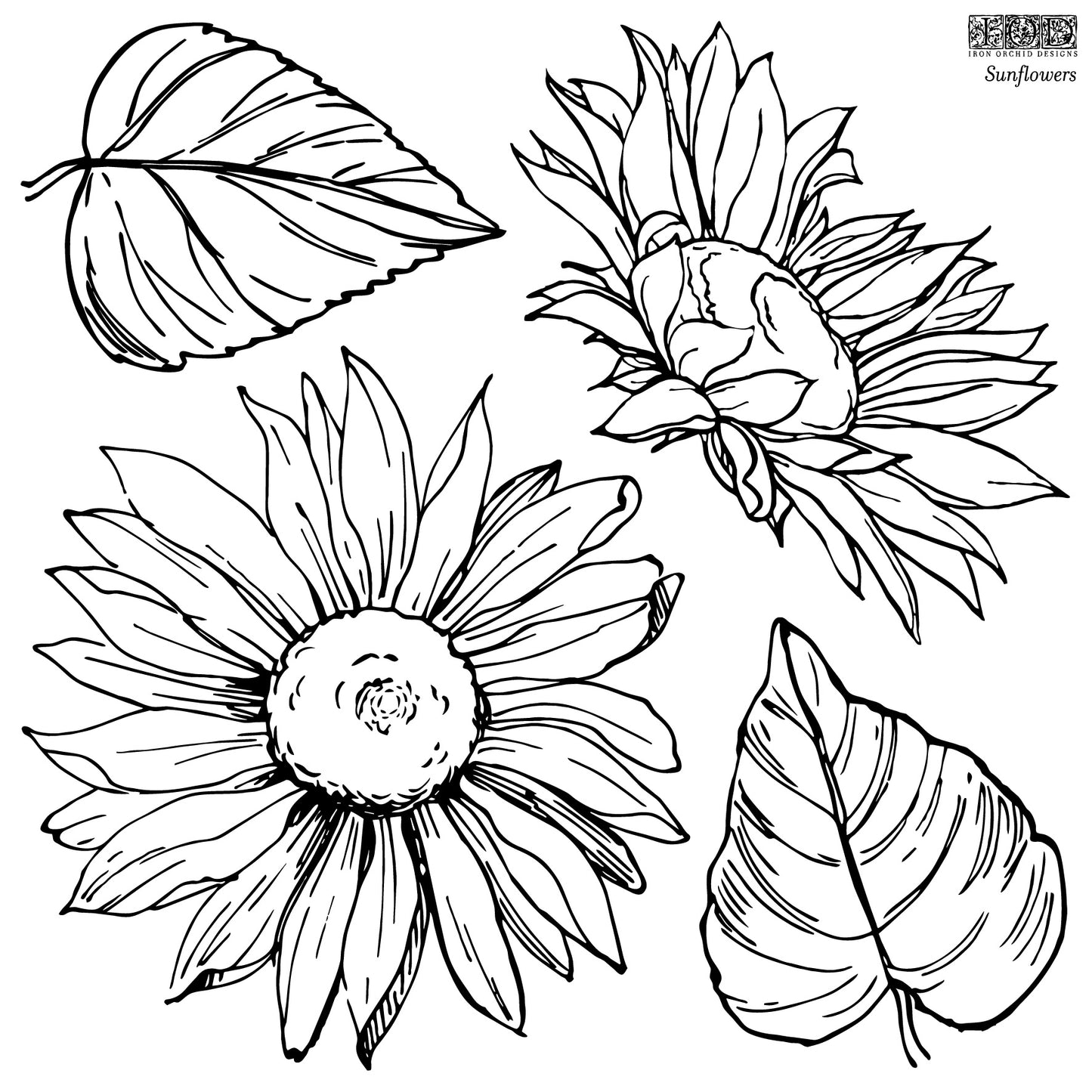 IOD - 2 piece stamp set Sunflowers