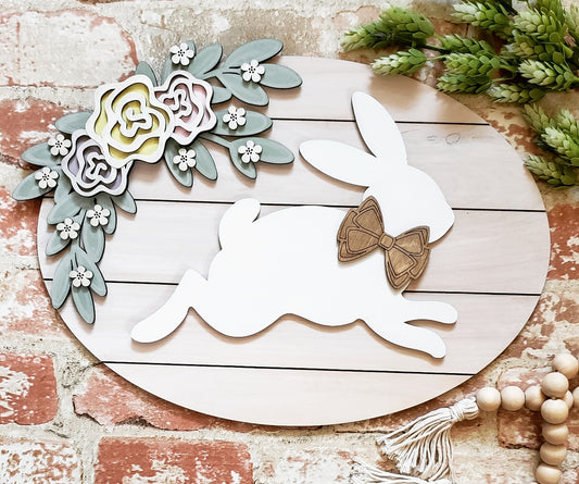 DIY Oval Shiplap with rabbit wall decor - unfinished