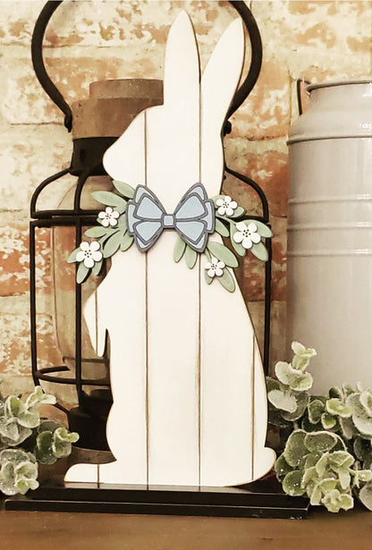 DIY Standing floral rabbit shelf sitter - unfinished