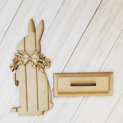 DIY Standing floral rabbit shelf sitter - unfinished