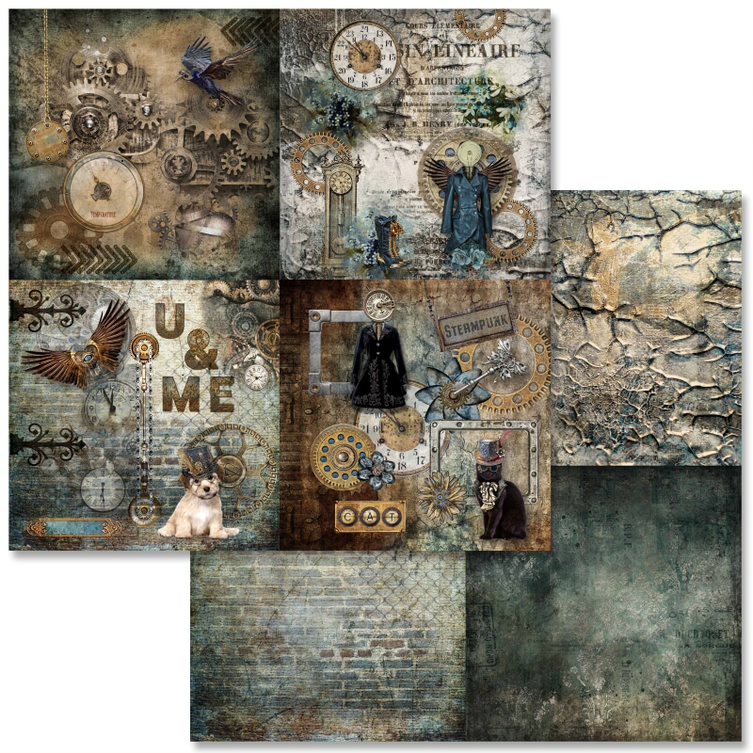 Steampunk Laboratory Collection Scrapbook Paper Pack