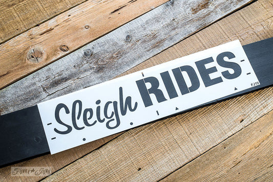 Sleigh Rides Stencil - Funky Junks Old Sign Stencils
