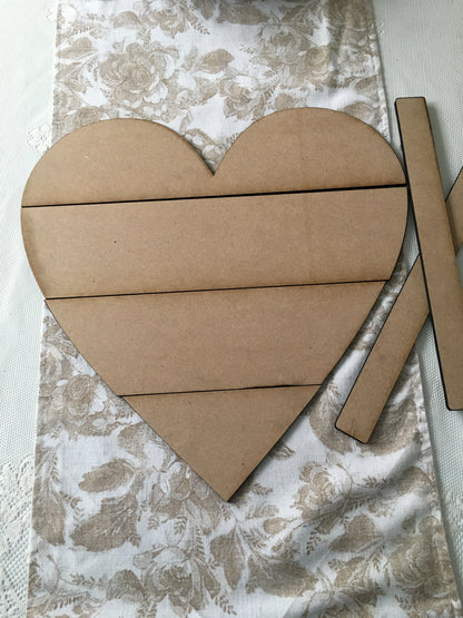 Large Shiplap Heart cut out - unfinished DIY