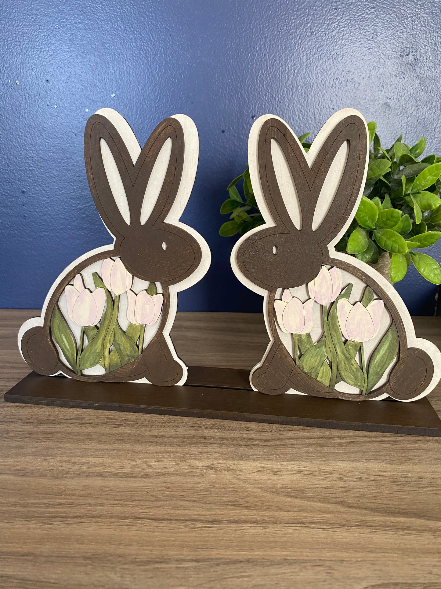 Spring Tulip Bunnies with stand - DIY