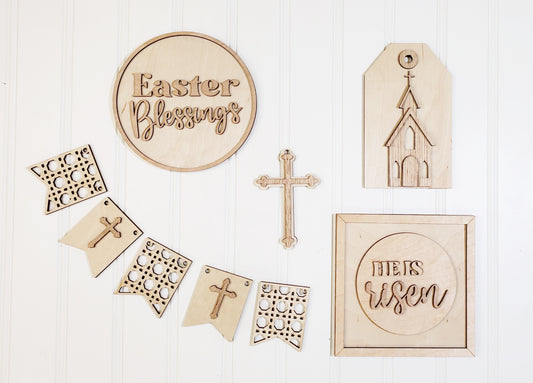 DIY Easter Blessing tier tray cut outs - unfinished