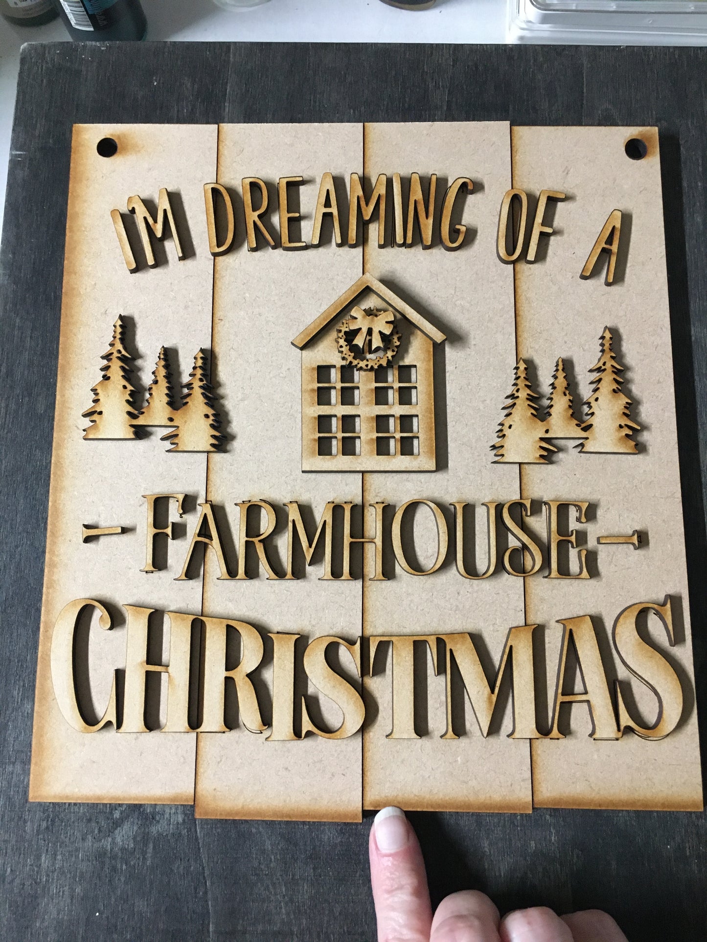 I'm Dreaming of a Farmhouse Christmas Sign- unfinished DIY