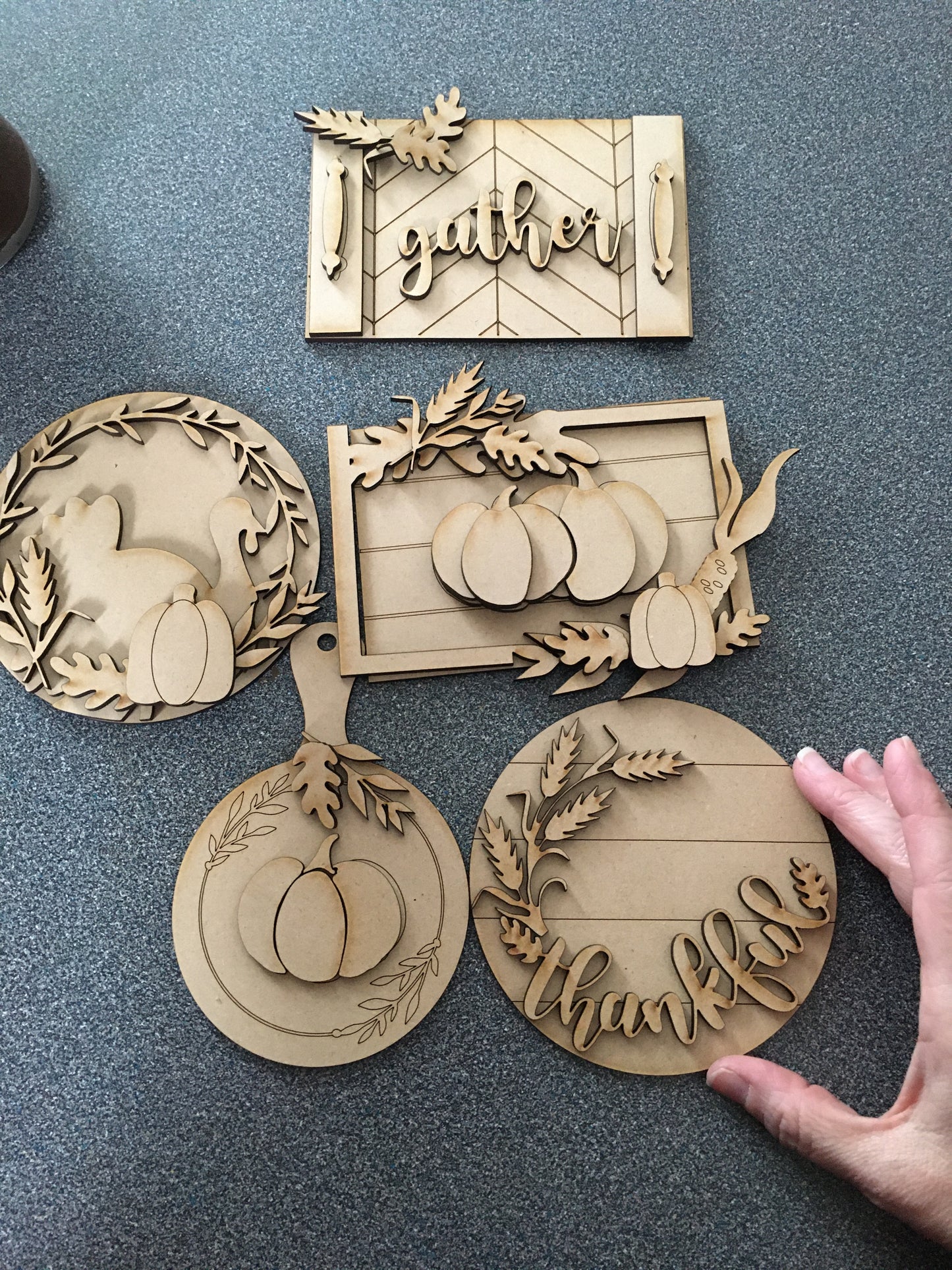 DIY Autumn Tier Tray set - unfinished