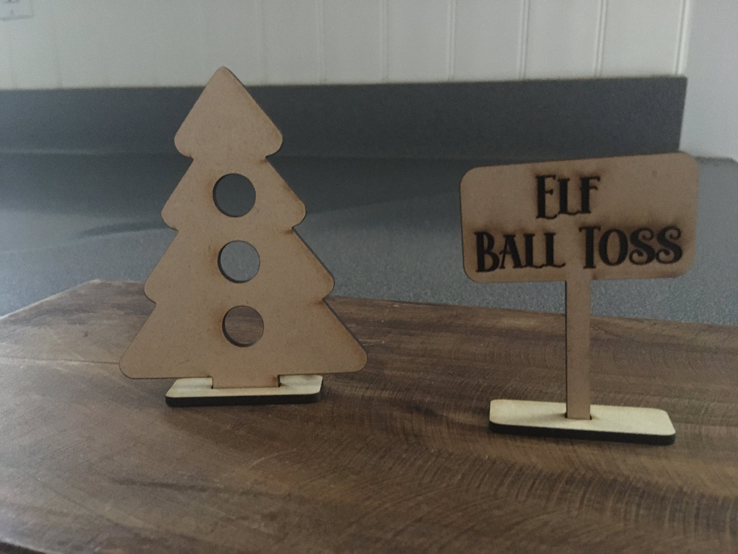 Christmas Tree Toss game - Elf  prop - DIY Unfinished