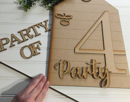 DIY Party of Large tag  - unfinished 2 styles
