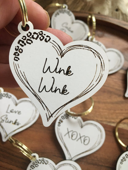 Valentine Heart Message Key ring