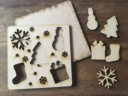 Christmas puzzle game - Elf  prop - DIY Unfinished